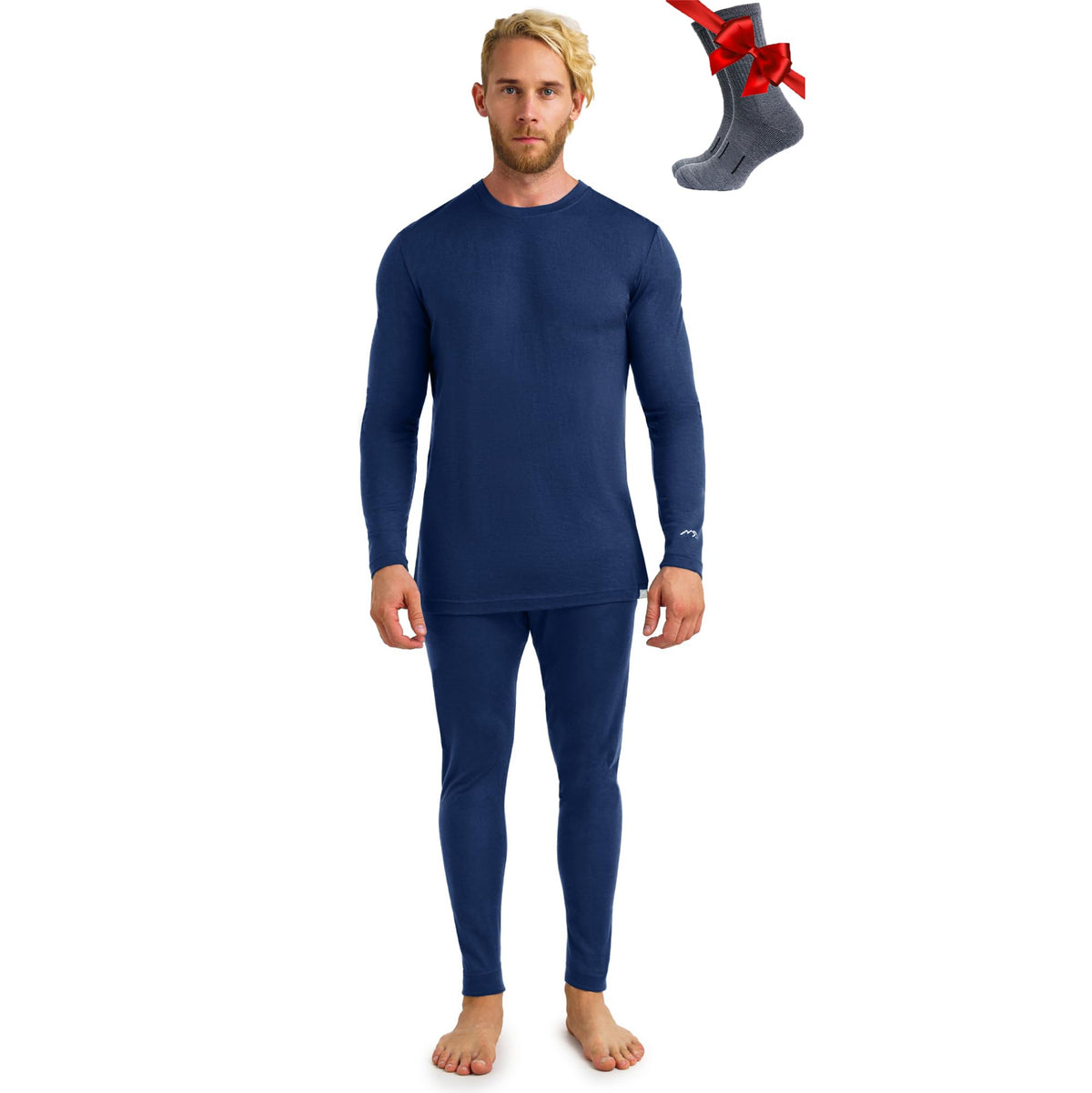 100% Merino Wool Base Layer Men Set - Thermal Underwear for Men Long Johns