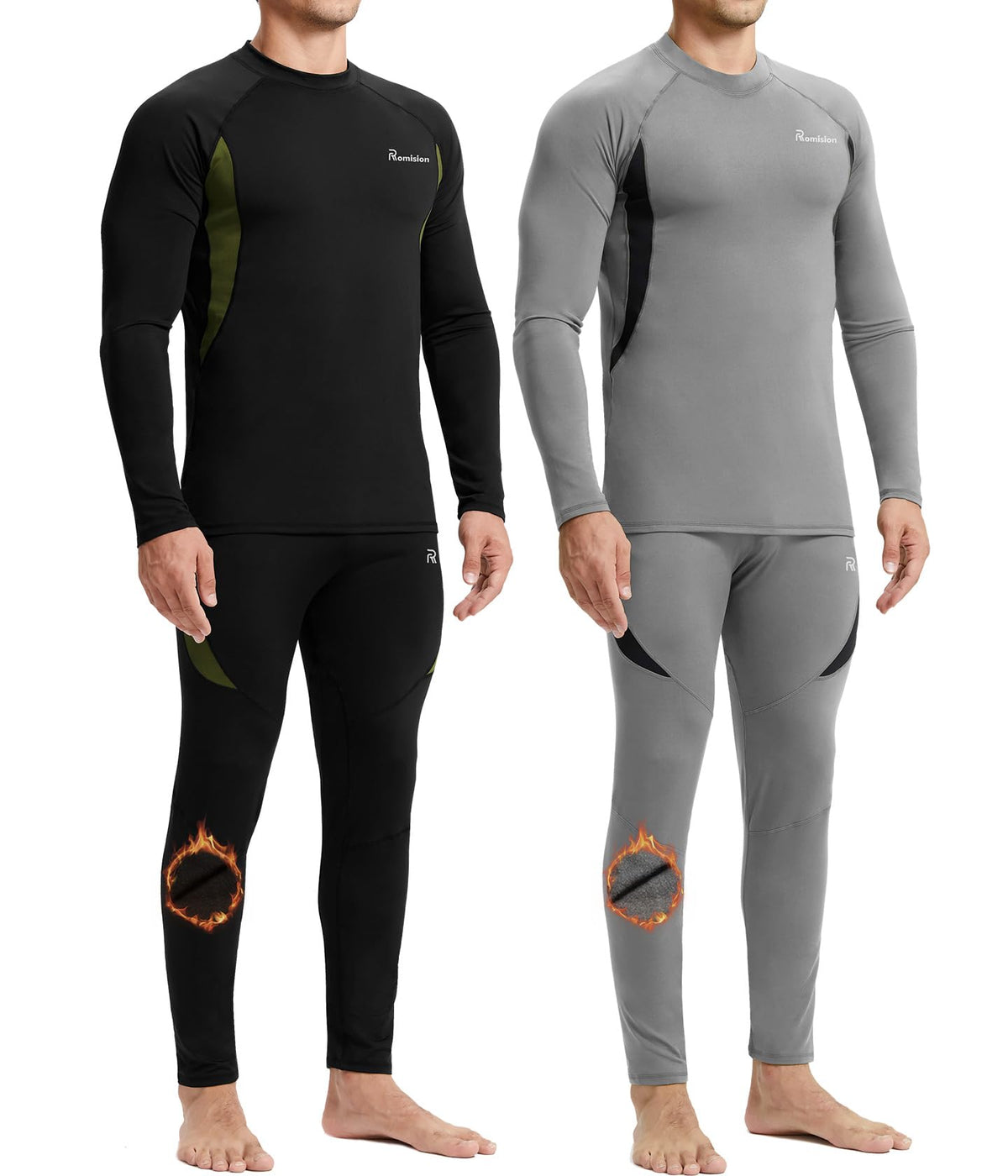 romision Mens Thermal Underwear Set Long Johns Fleece Lined Base Layer