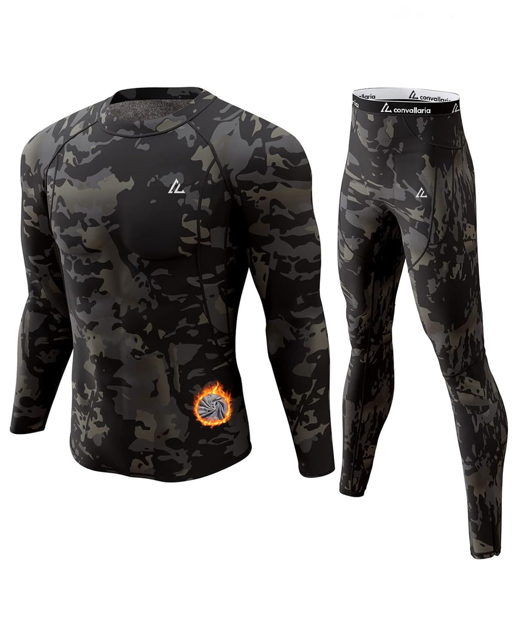 Mens Thermal Underwear Long Johns Set Cold Weather Hunting Base Layer