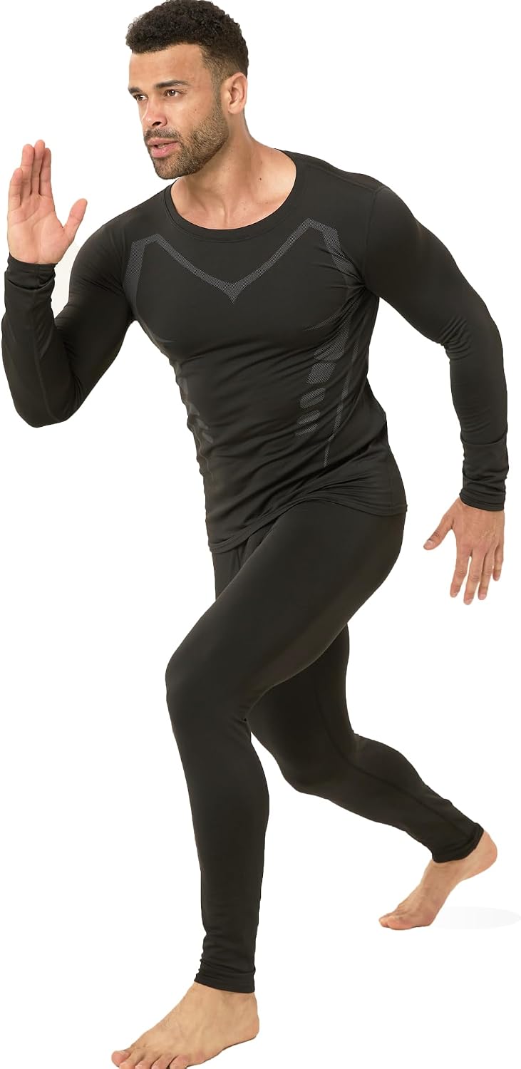 Thermal Underwear for Men Long Johns Set Fleece Lined Base Layer Winter