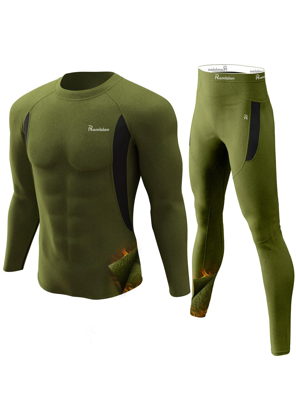 romision Thermal Underwear for Men Long Johns Set Hunting Gear Base Layer