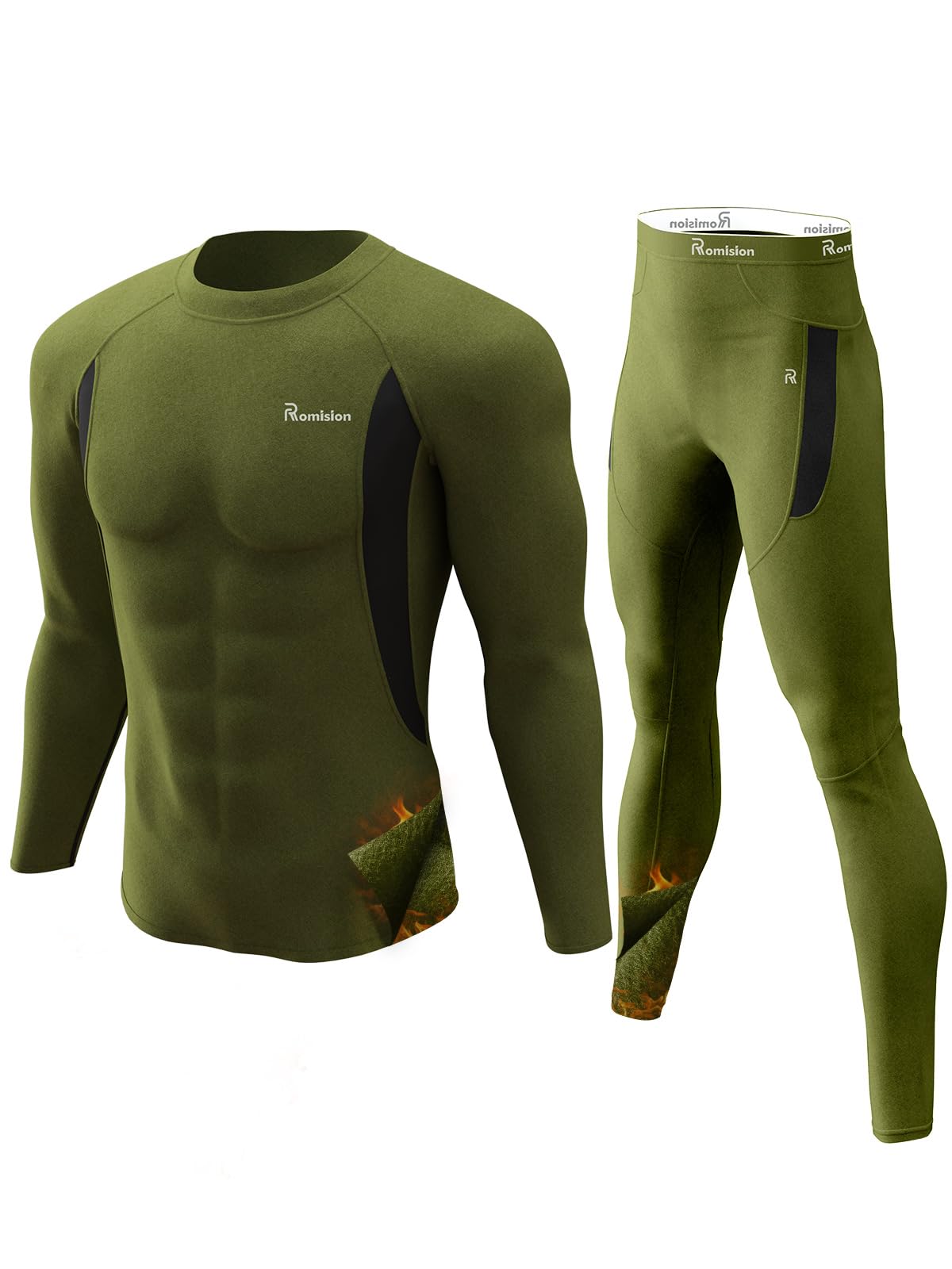 romision Thermal Underwear for Men Long Johns Set Hunting Gear Base Layer