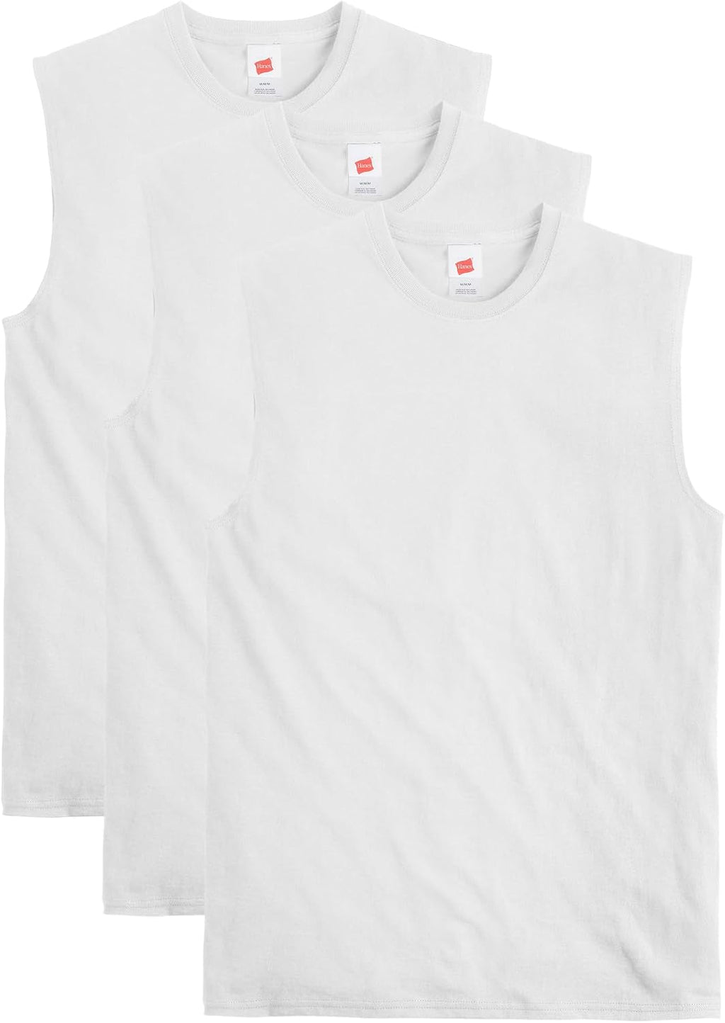 Hanes Men's Essentials Midweight Muscle T-Shirt Pack, Cotton Muscle Tank Shirts, 3-Pack
