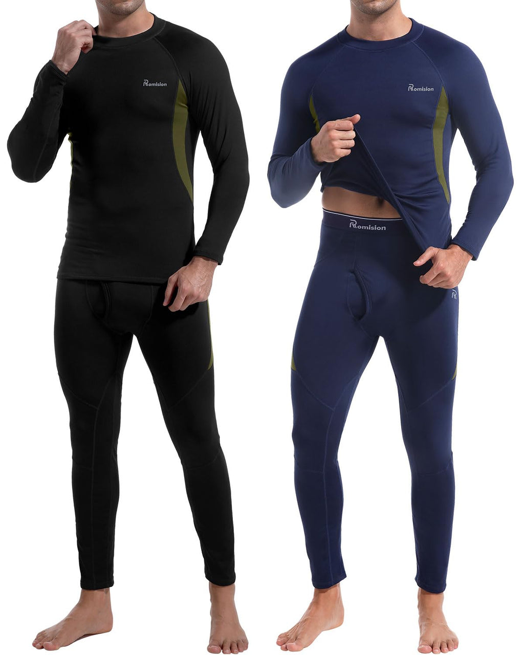 romision Mens Thermal Underwear Set Long Johns Fleece Lined Base Layer