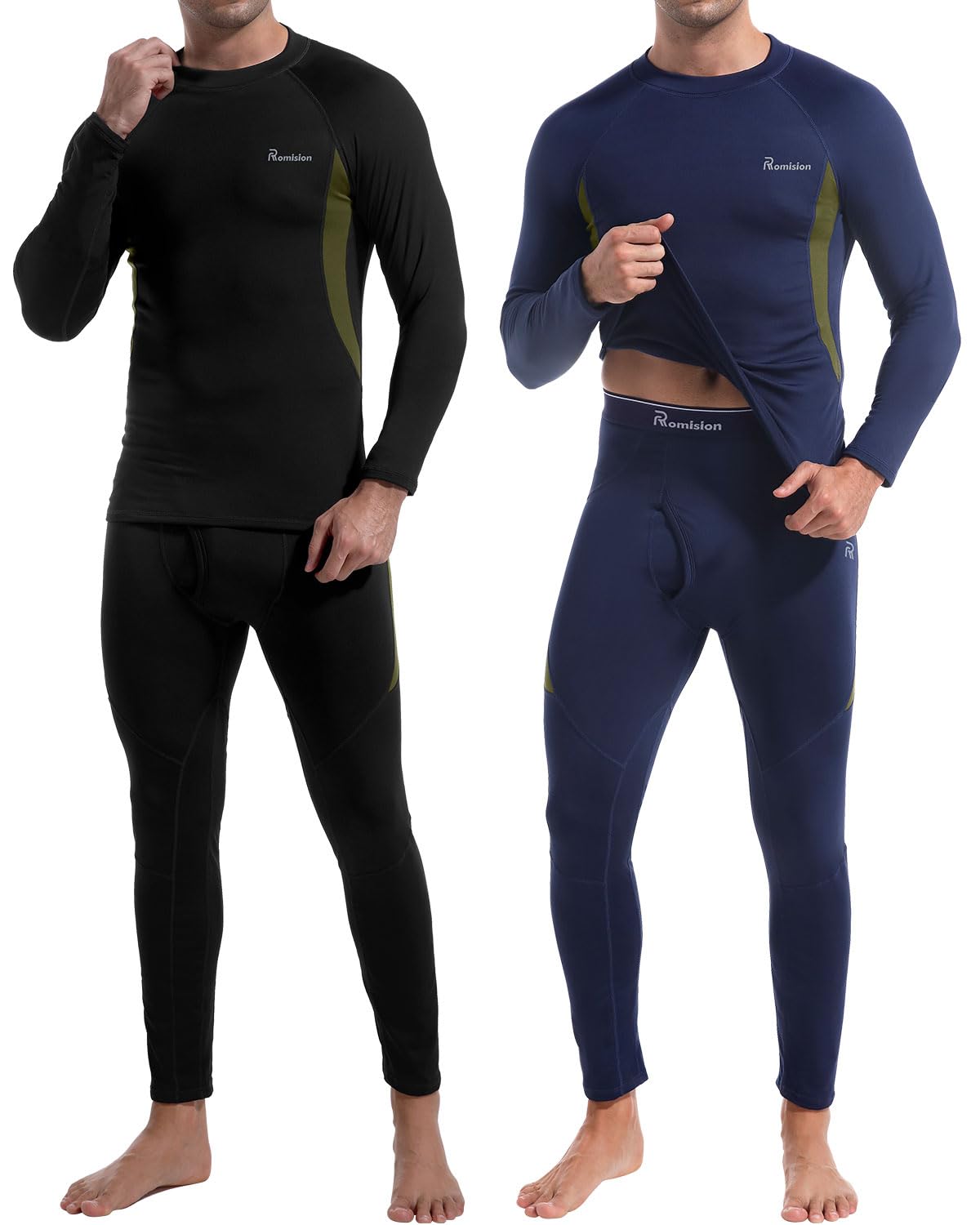 romision Mens Thermal Underwear Set Long Johns Fleece Lined Base Layer
