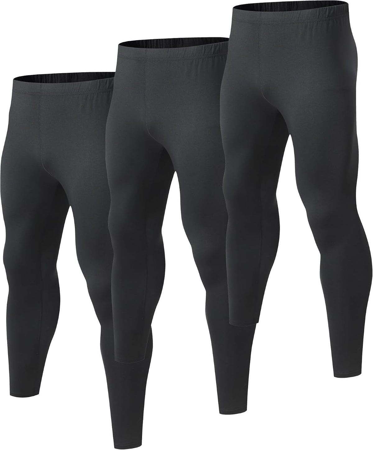 1 or 3 Pack Mens Long Johns Thermal Pants, Fleece Lined Base Layer Bottoms