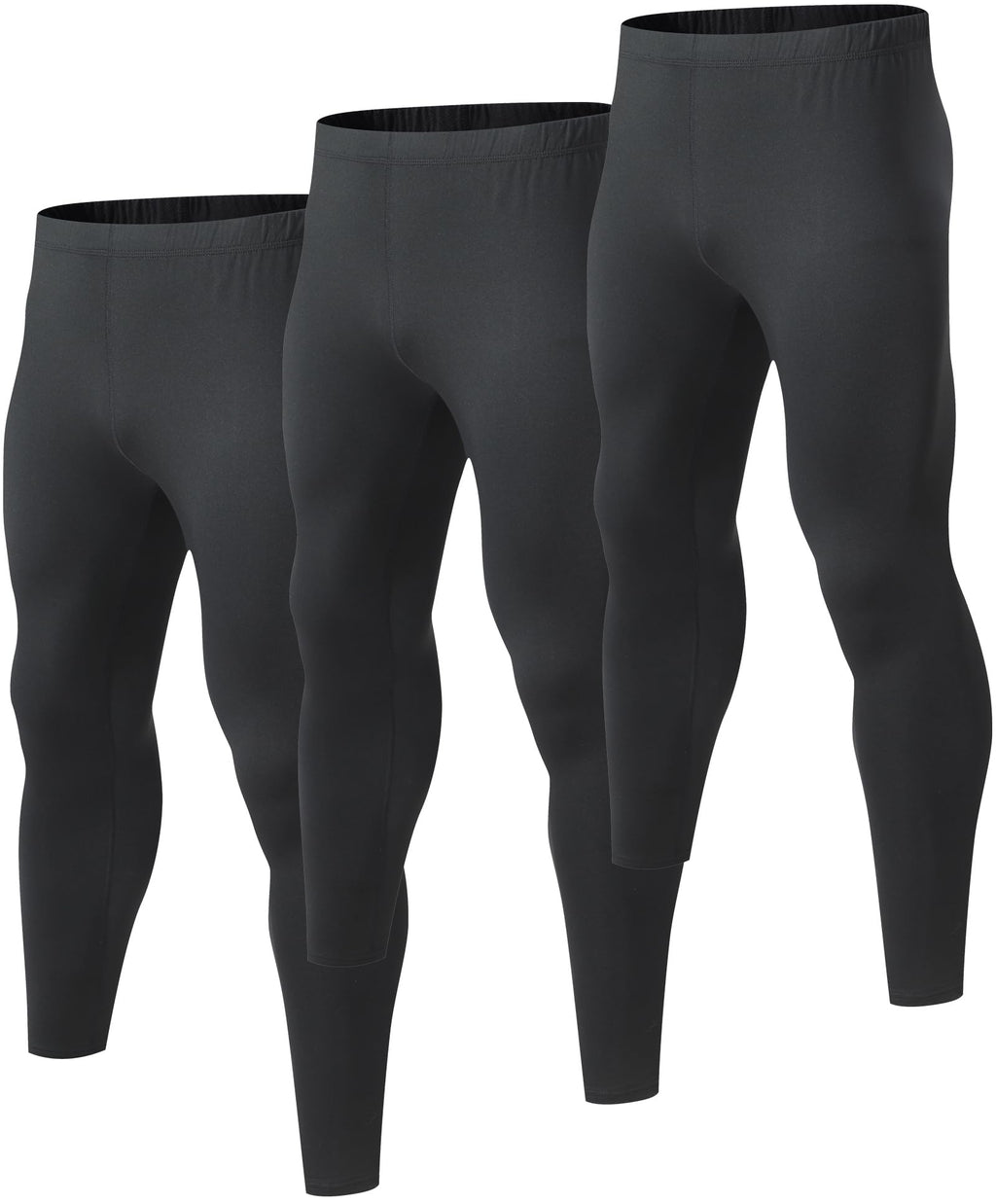 1 or 3 Pack Mens Long Johns Thermal Pants, Fleece Lined Base Layer Bottoms