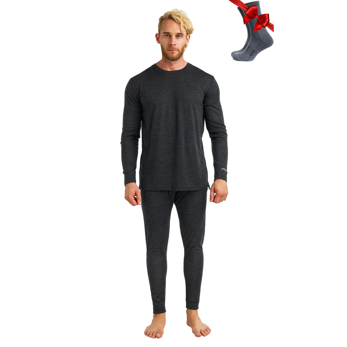 100% Merino Wool Base Layer Men Set - Thermal Underwear for Men Long Johns