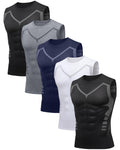 5 Pack Mens Sleeveless Workout Tank Tops Dry Fit Athletic Muscle Tee Shirts Black &White Undershirts for Gym, Running
