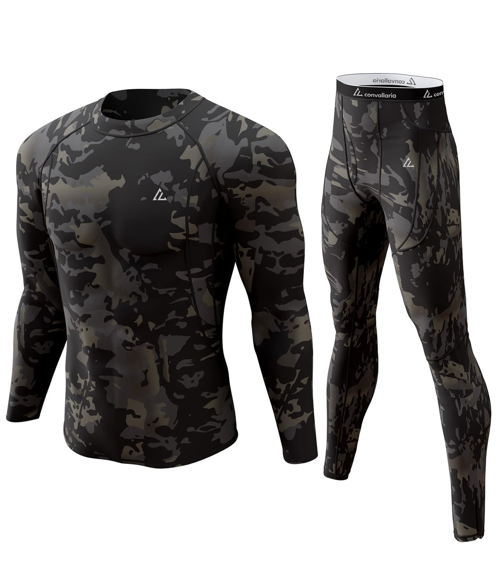 Mens Thermal Underwear Long Johns Set Cold Weather Hunting Base Layer
