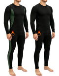 Dalavch 2 Set Mens Thermal Underwear Long Johns Fleece Lined Base Layer