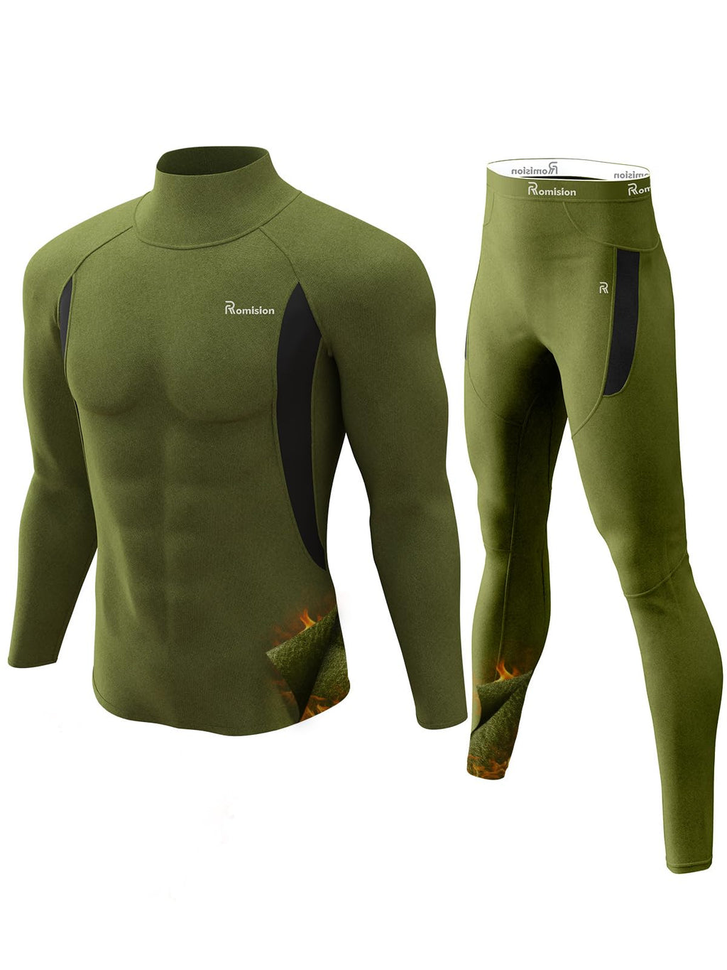 romision Thermal Underwear for Men Long Johns Set Hunting Gear Base Layer