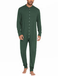 Mens Onesie Pajamas Union Suit Long Johns One Piece Thermal Underwear