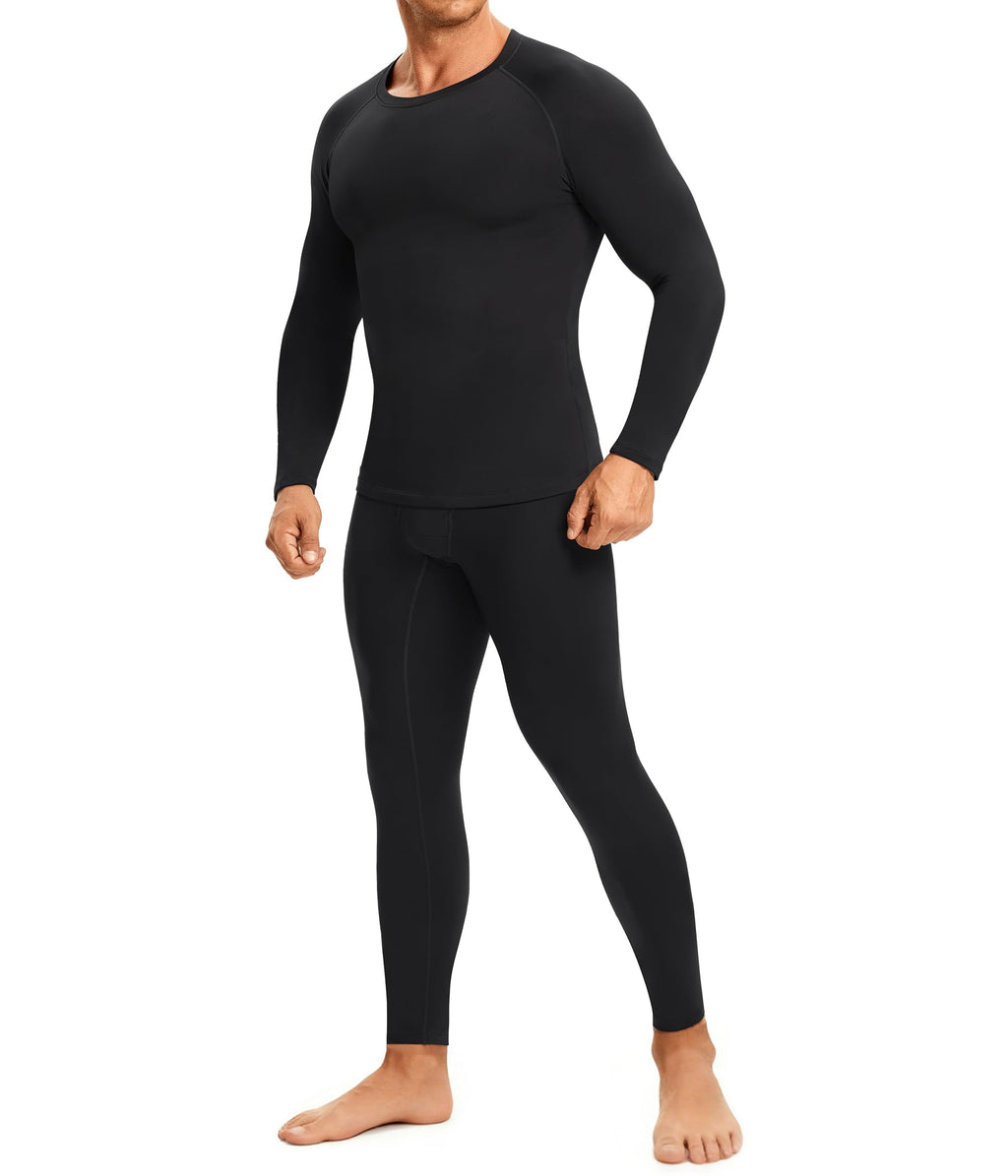 TAILONG Thermal Underwear for Men - Long Johns with Fleece Lined Base Layer Cold Weather Hunting Gear Top Bottom