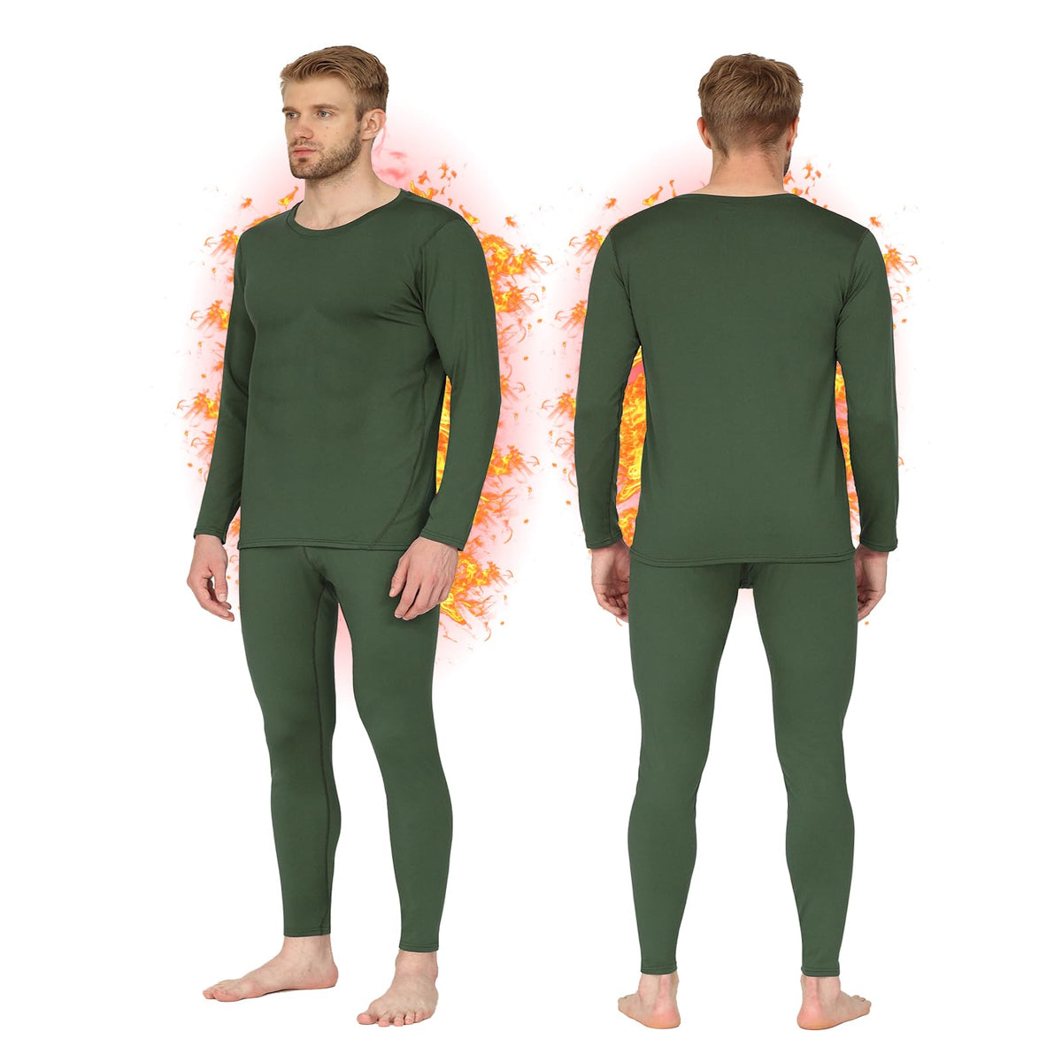 Thermal Underwear for Men Long Johns Base Layer Fleece Lined Winter Warm