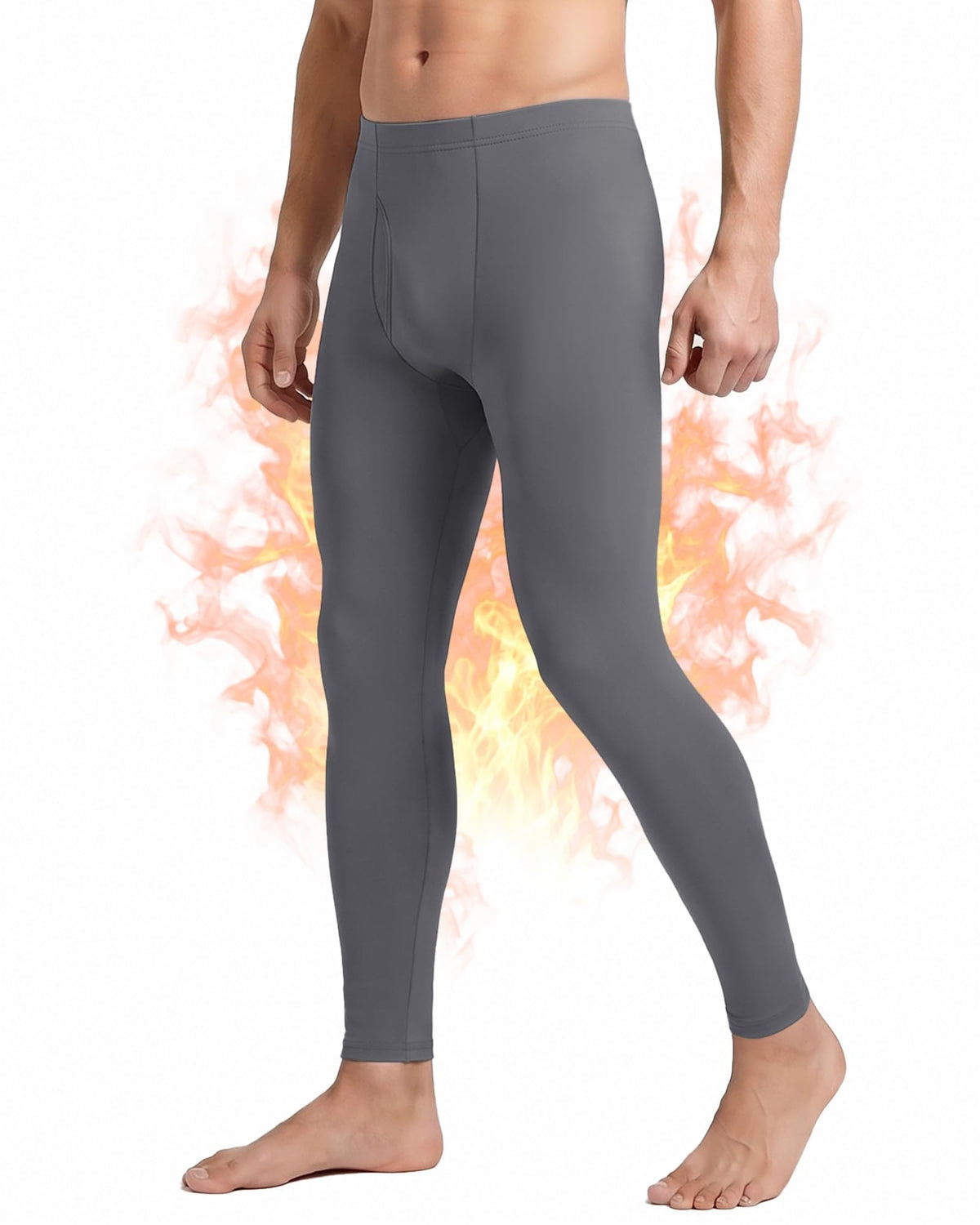 Thermal Underwear for Men - Long Johns Bottom Fleece Lined Base Layer Pants