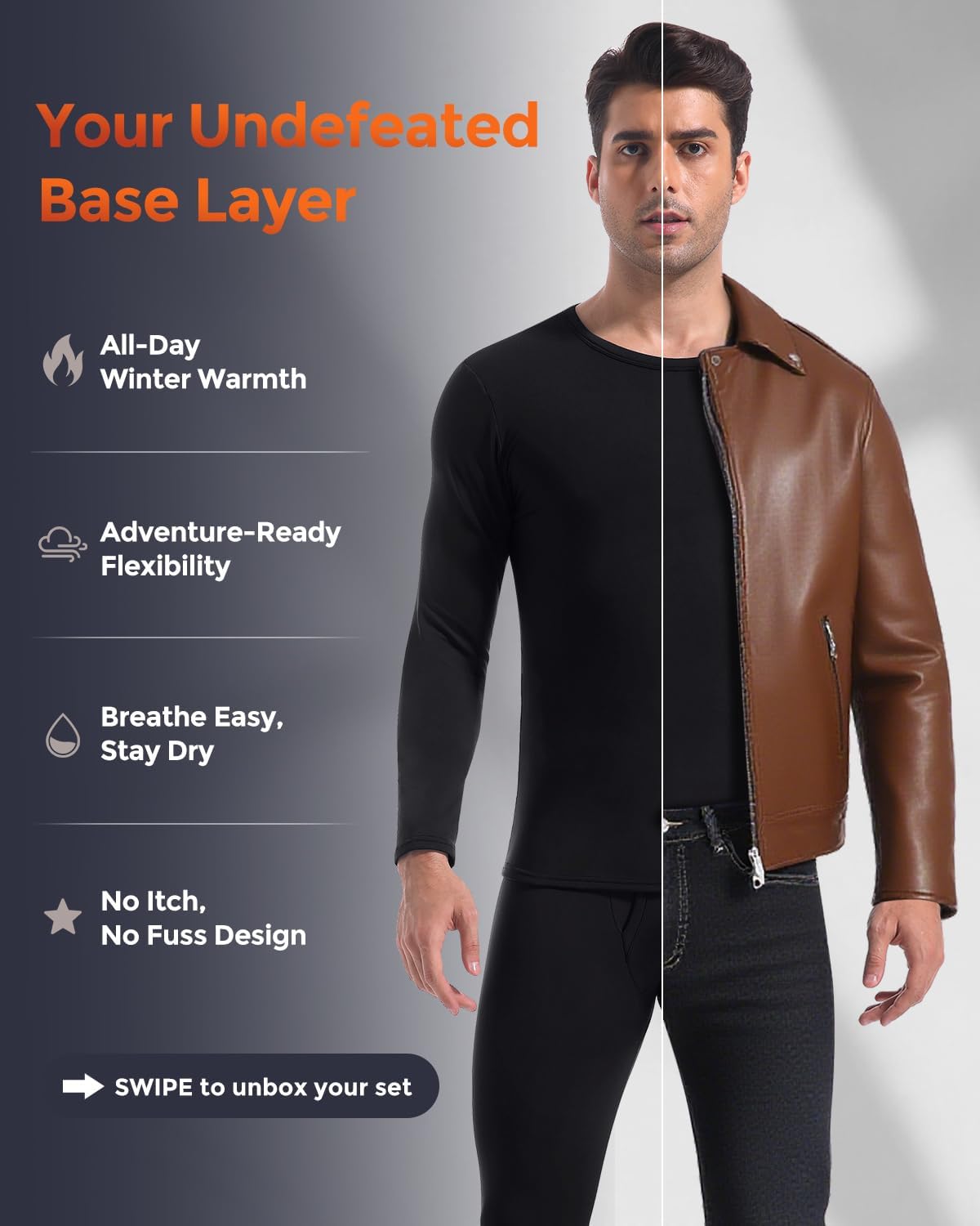 Thermal Underwear Long Johns for Men Base Layer Cold Weather Set