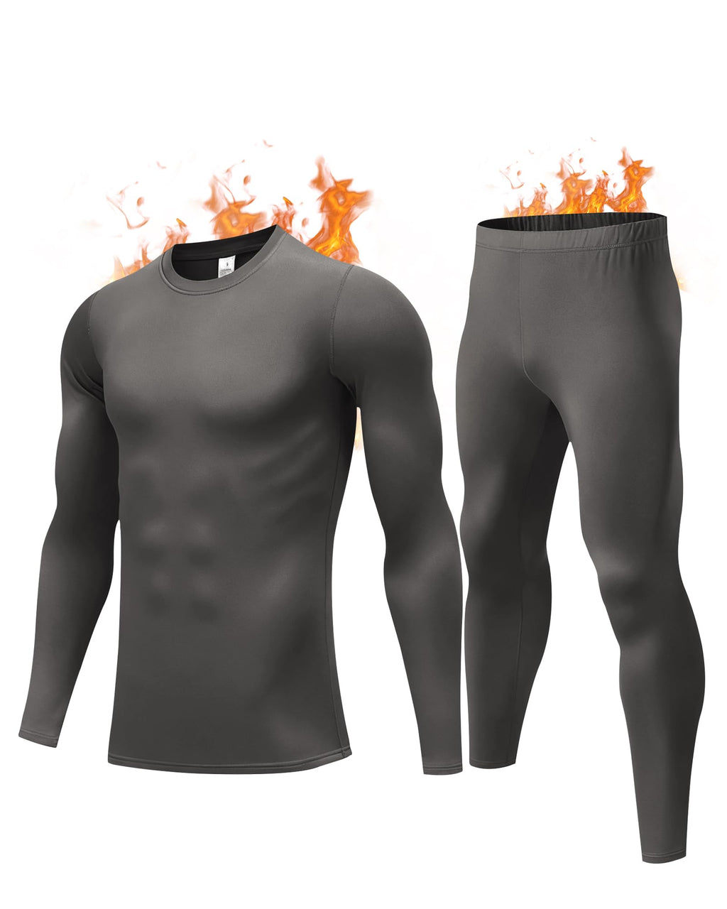 Thermal Underwear for Men, Fleece Lined Long Johns Set Winter Base Layer