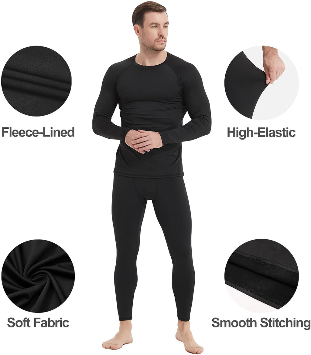 Dalavch 4 Pack Men's Thermal Compression Pants Fleece Lined Leggings