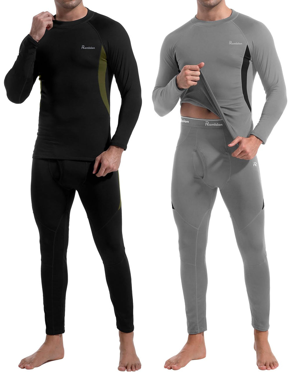 romision Mens Thermal Underwear Set Long Johns Fleece Lined Base Layer