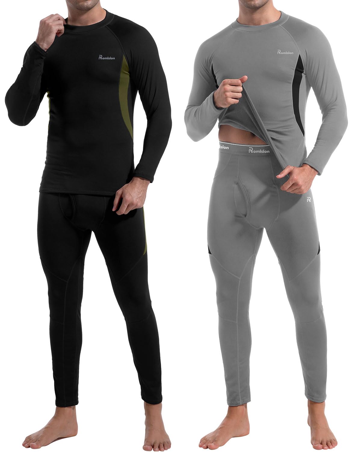 romision Mens Thermal Underwear Set Long Johns Fleece Lined Base Layer