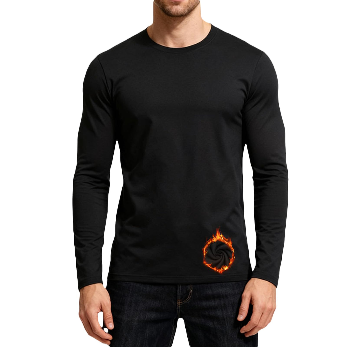 1/2 Pack Men's Thermal Shirts Fleece Lined Wool Long Sleeve Slim Fit T-Shirts Athletic Stretch Sweater Undershirts