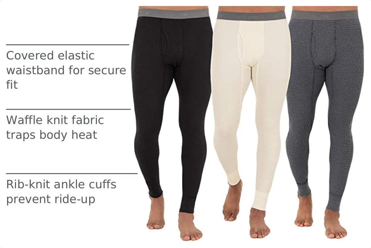 Fruit of The Loom Mens Premium Waffle Thermal Underwear Long Johns Bottom