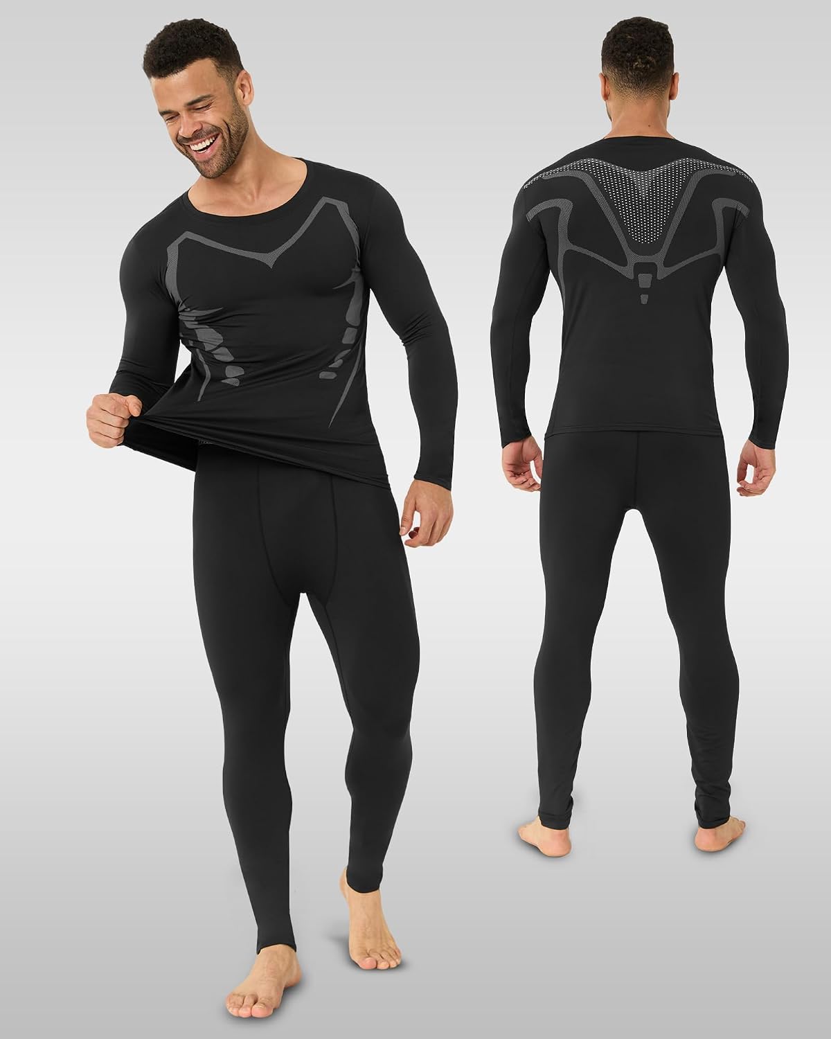 Thermal Underwear for Men Long Johns Set Fleece Lined Base Layer Winter