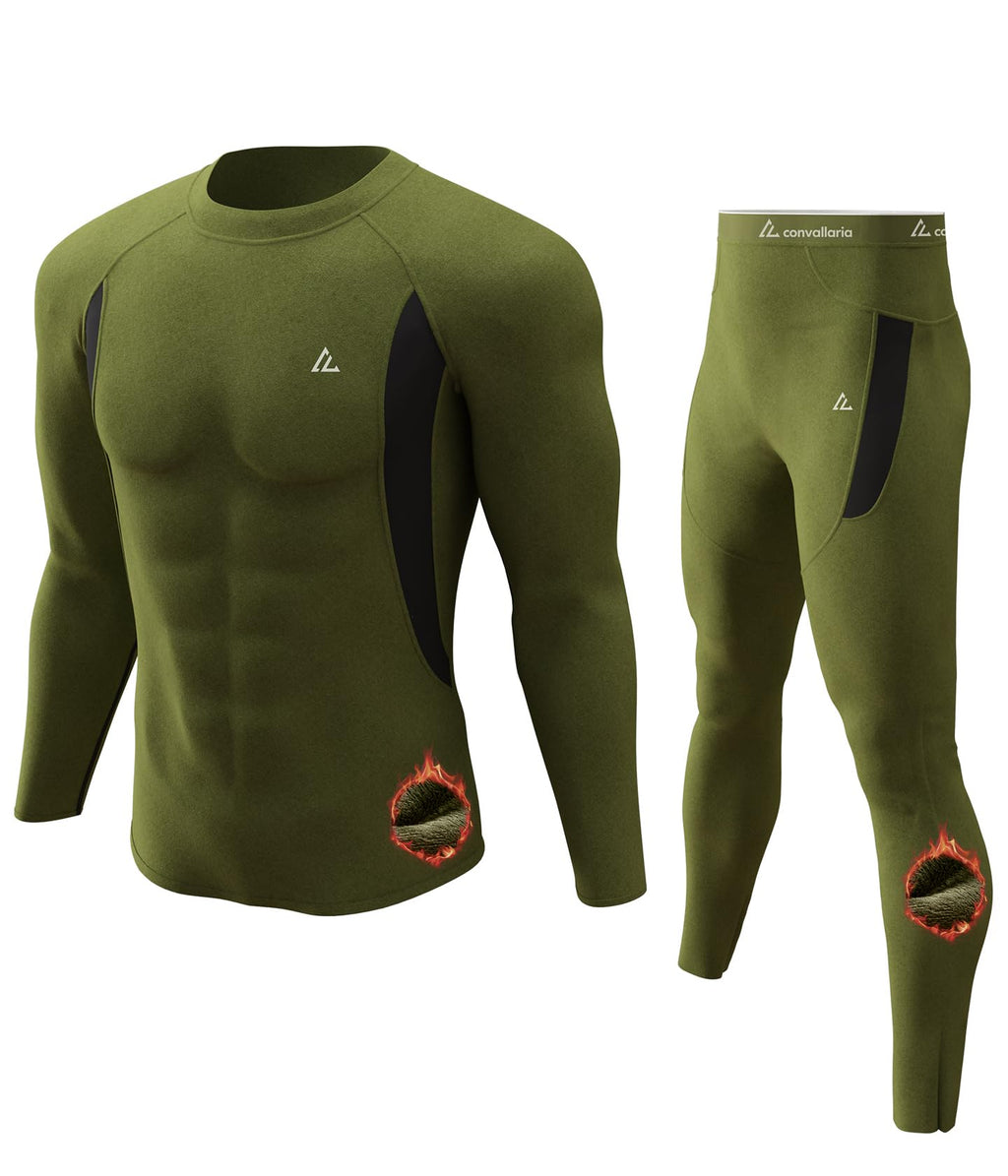 Mens Thermal Underwear Long Johns Set Cold Weather Hunting Base Layer