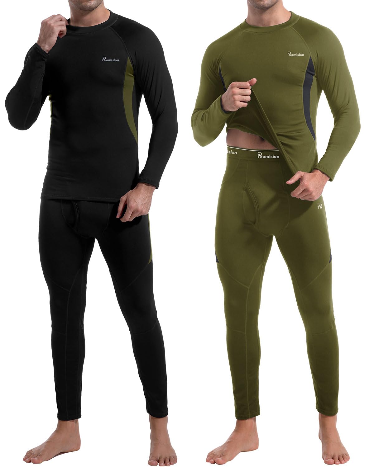 romision Mens Thermal Underwear Set Long Johns Fleece Lined Base Layer