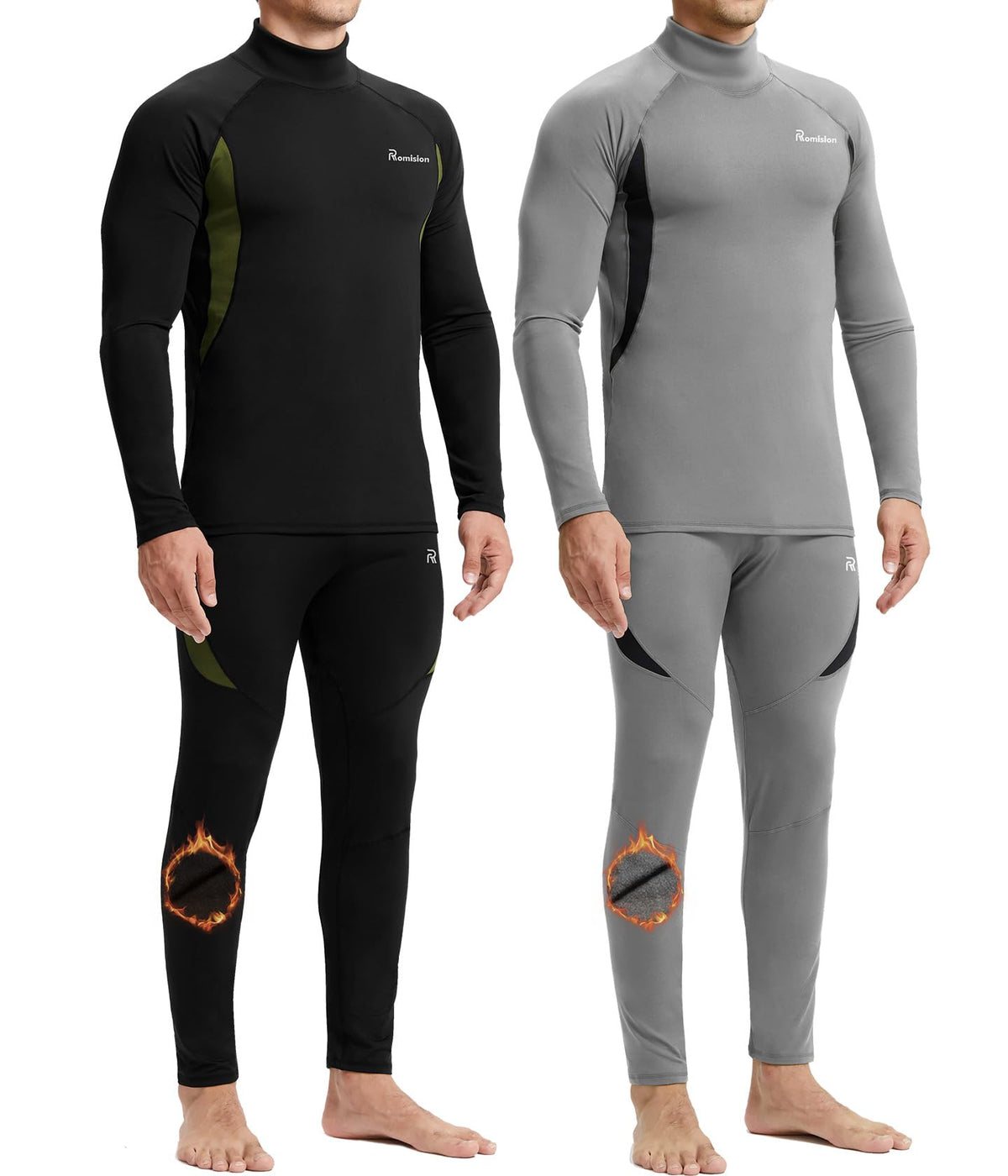 romision Mens Thermal Underwear Set Long Johns Fleece Lined Base Layer