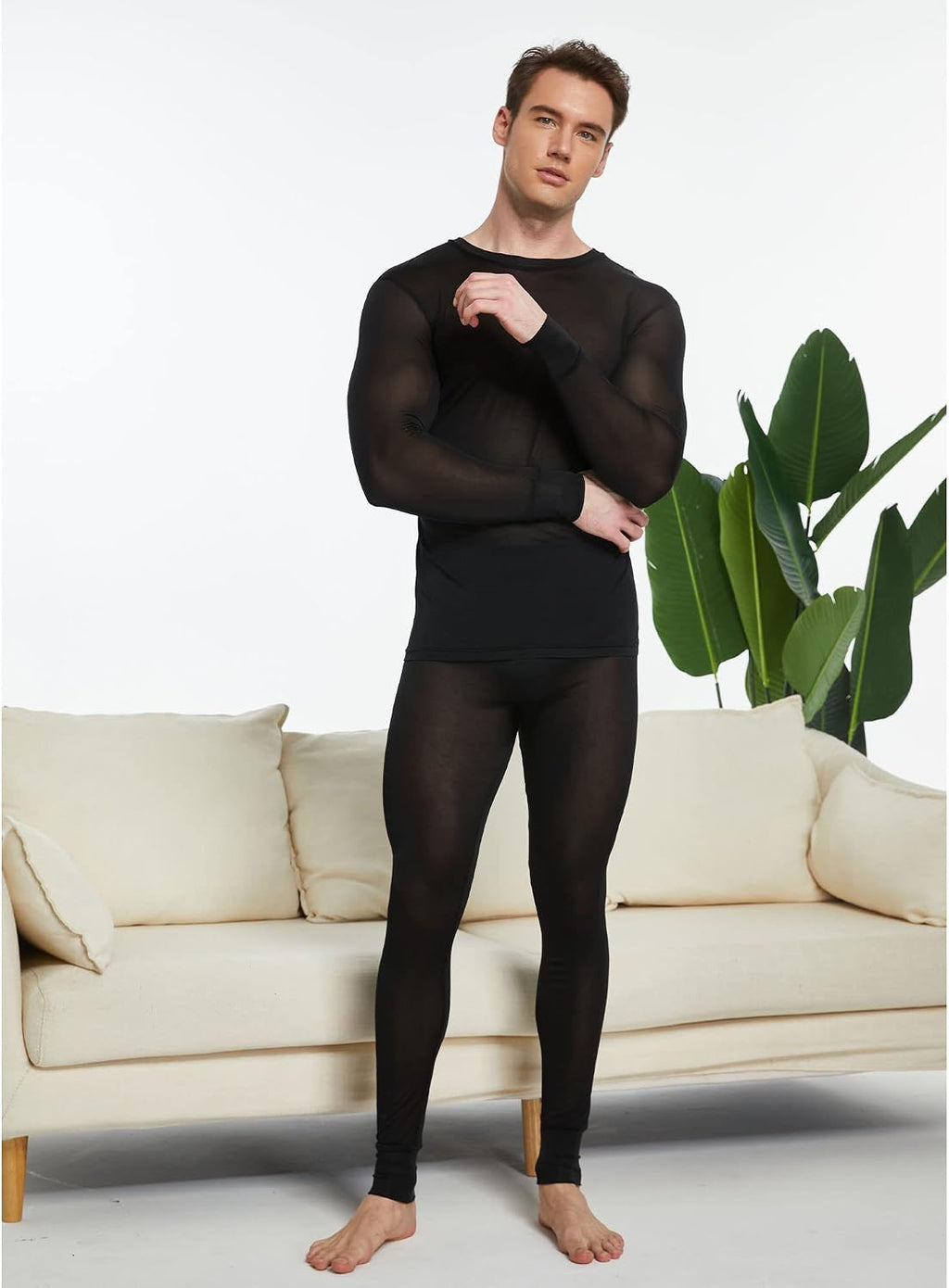 Viamulion Mens 100% Silk Thermal Underwear Pants Premium Lined Base Layer Bottom