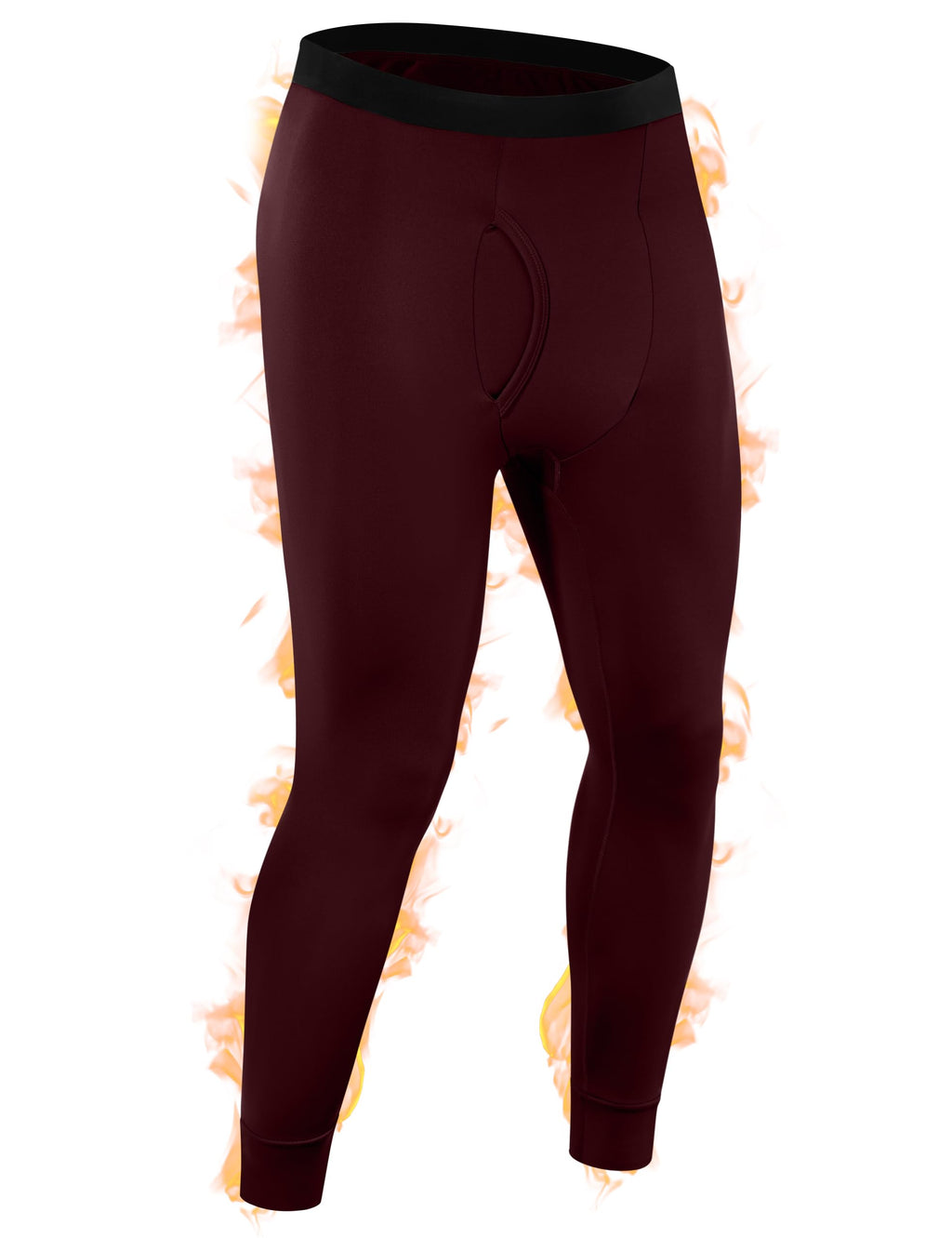 Roadbox Mens Thermal Pants Fleece Lined Long John Underwear Bottom with Fly