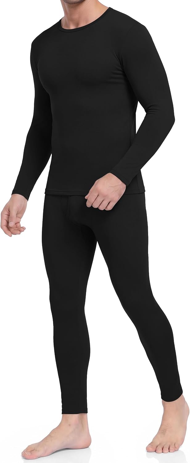 Thermal Underwear for Men Long Johns Set Winter Base Layer Top and Bottom