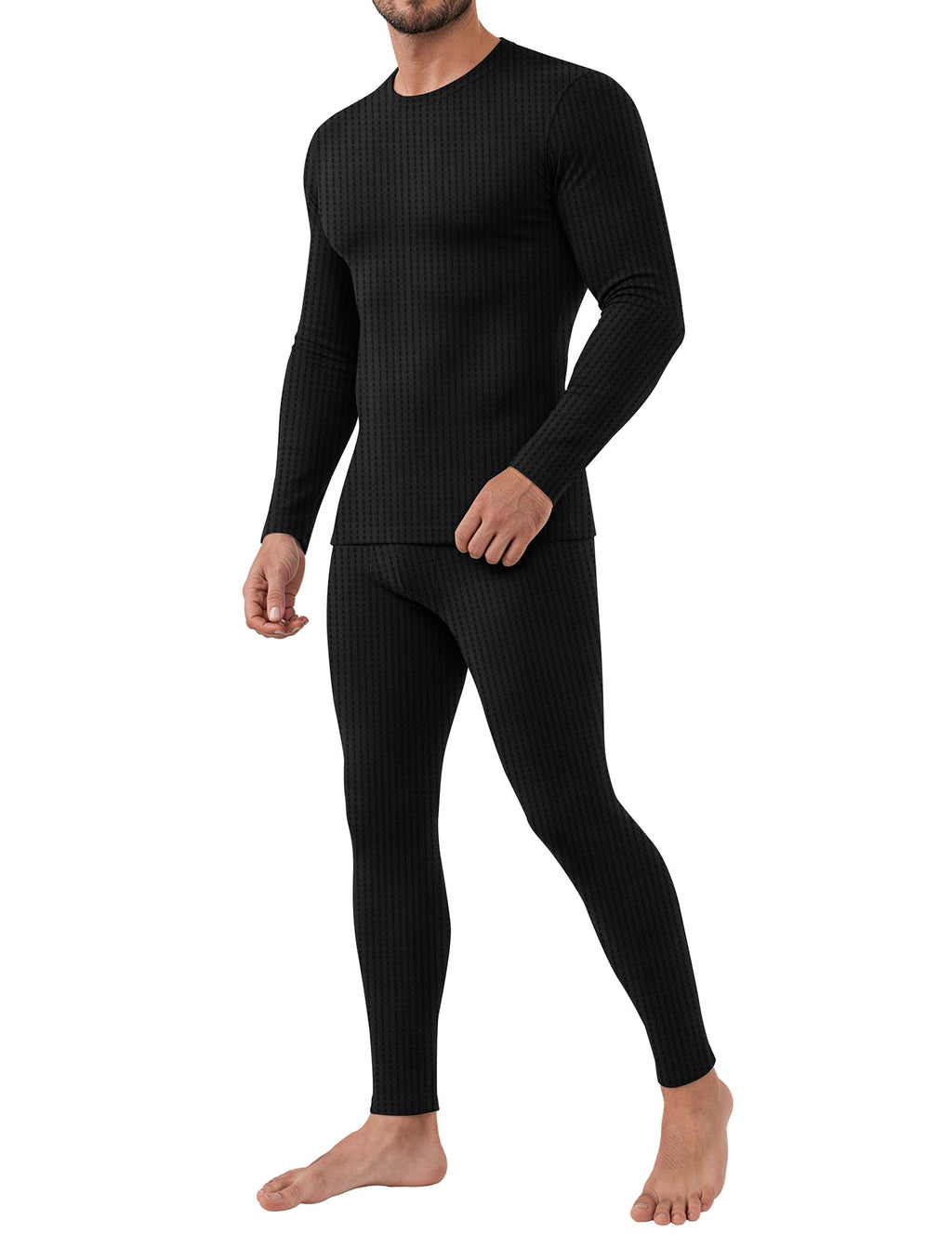 Ekouaer Waffle Long Johns for Men Thermal Underwear Top and Bottom Set