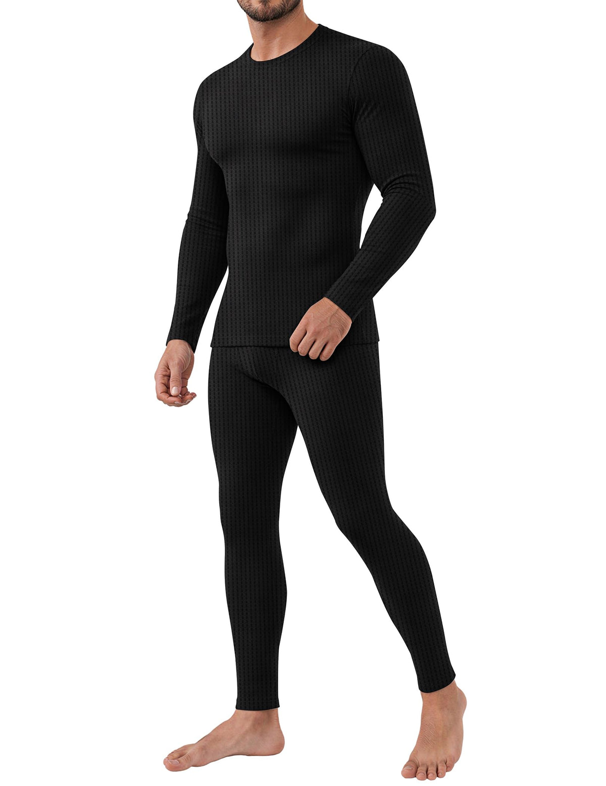 Ekouaer Waffle Long Johns for Men Thermal Underwear Top and Bottom Set