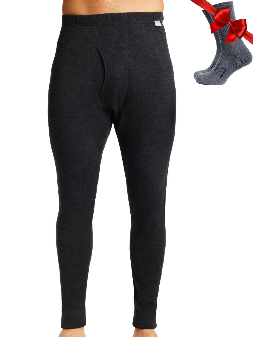 100% Merino Wool Base Layer Mens Pants - Thermal Underwear Long Johns