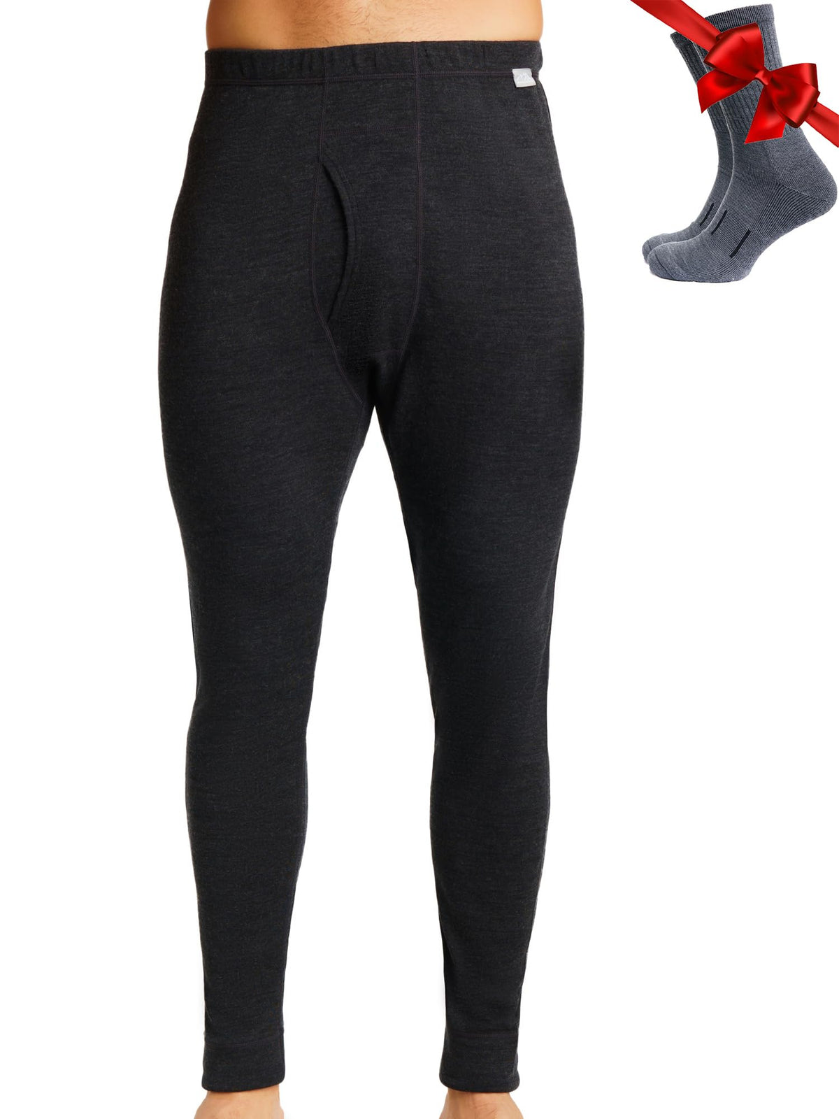 100% Merino Wool Base Layer Mens Pants - Thermal Underwear Long Johns