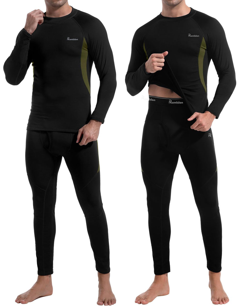 romision Mens Thermal Underwear Set Long Johns Fleece Lined Base Layer