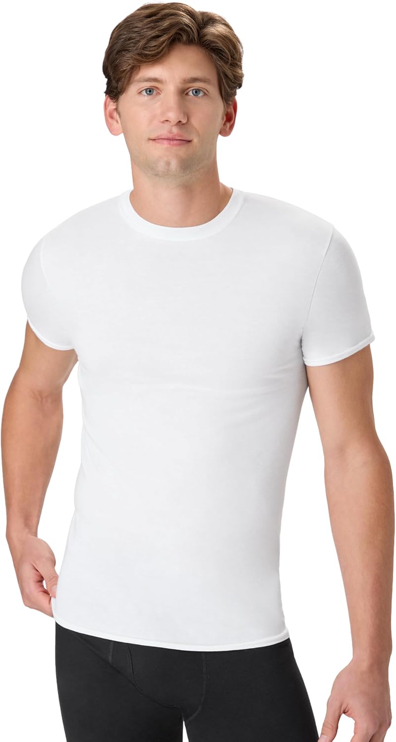 Hanes Men's Ultimate Undershirt ComfortBlend Slim Fit Tees for Men, Moisture-Wicking