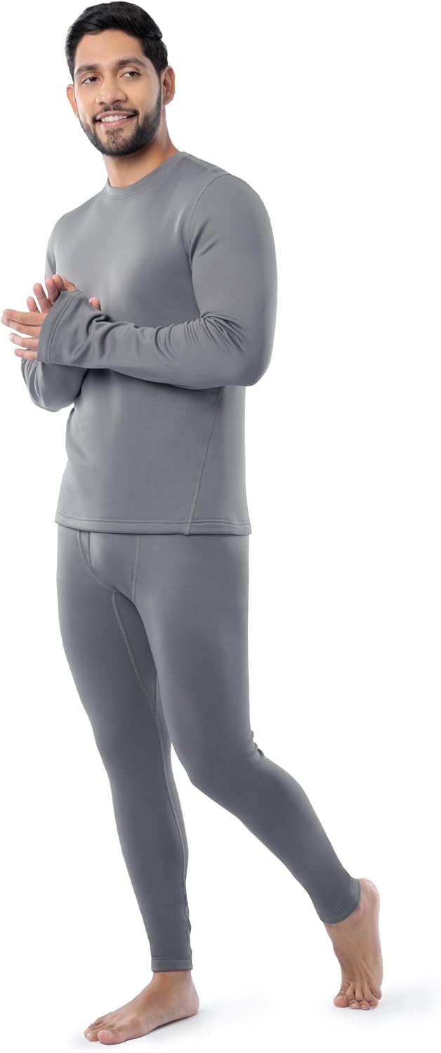 Fruit of the Loom Men's Heavyweight Fleece Thermal Underwear Base Layer Set