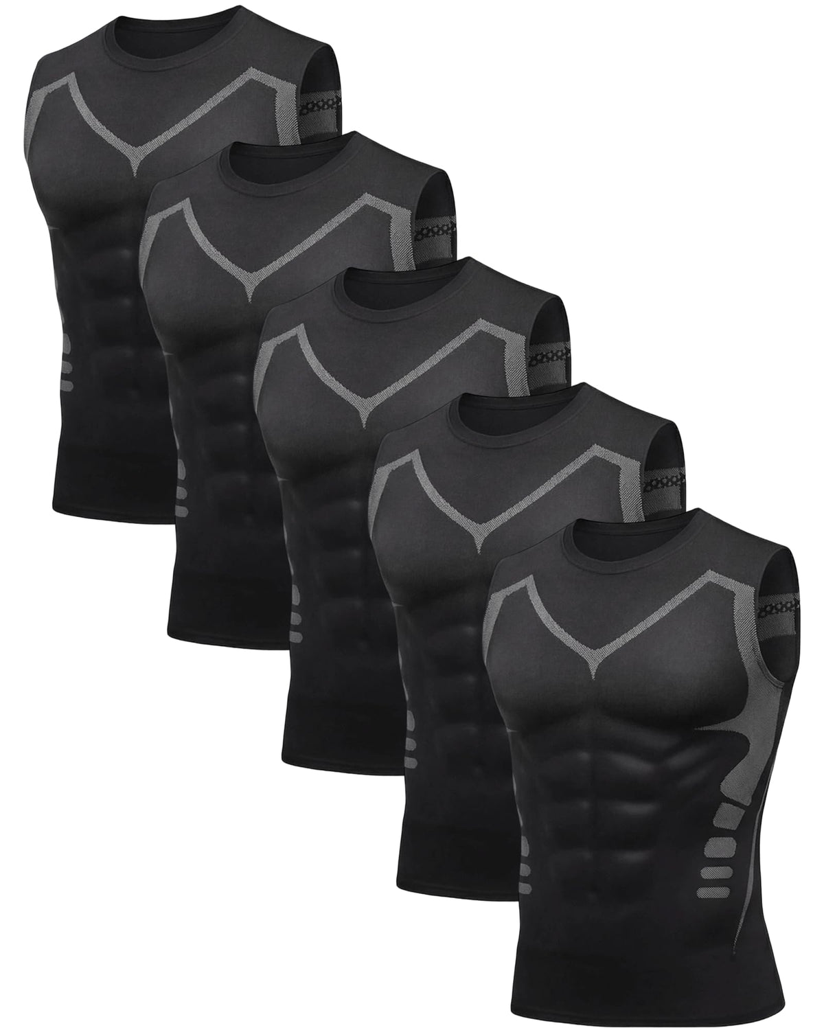 5 Pack Mens Sleeveless Workout Tank Tops Dry Fit Athletic Muscle Tee Shirts Black &White Undershirts for Gym, Running