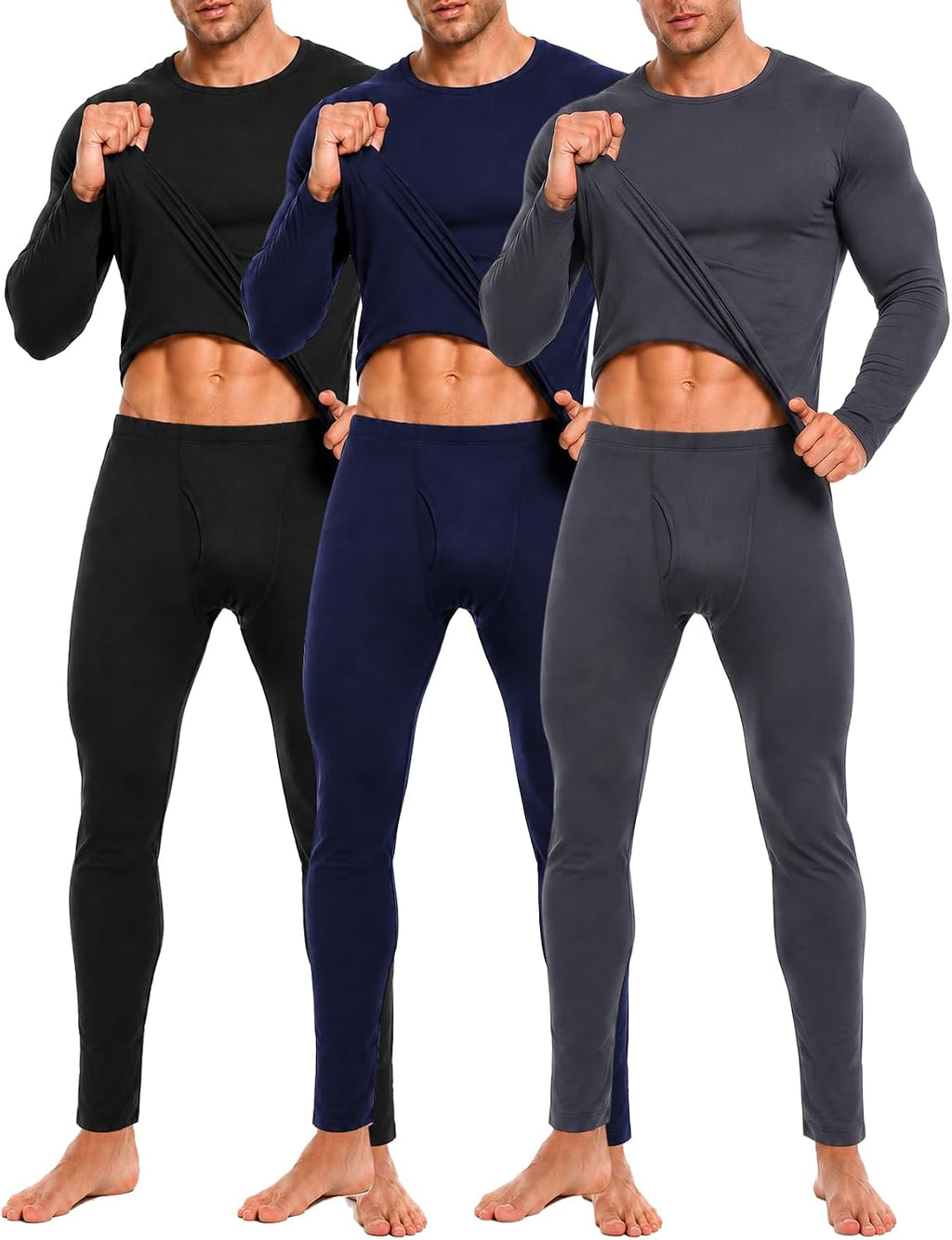 Arssm Men Thermal Underwear Sets Fleece Lined Base Layer Long Johns