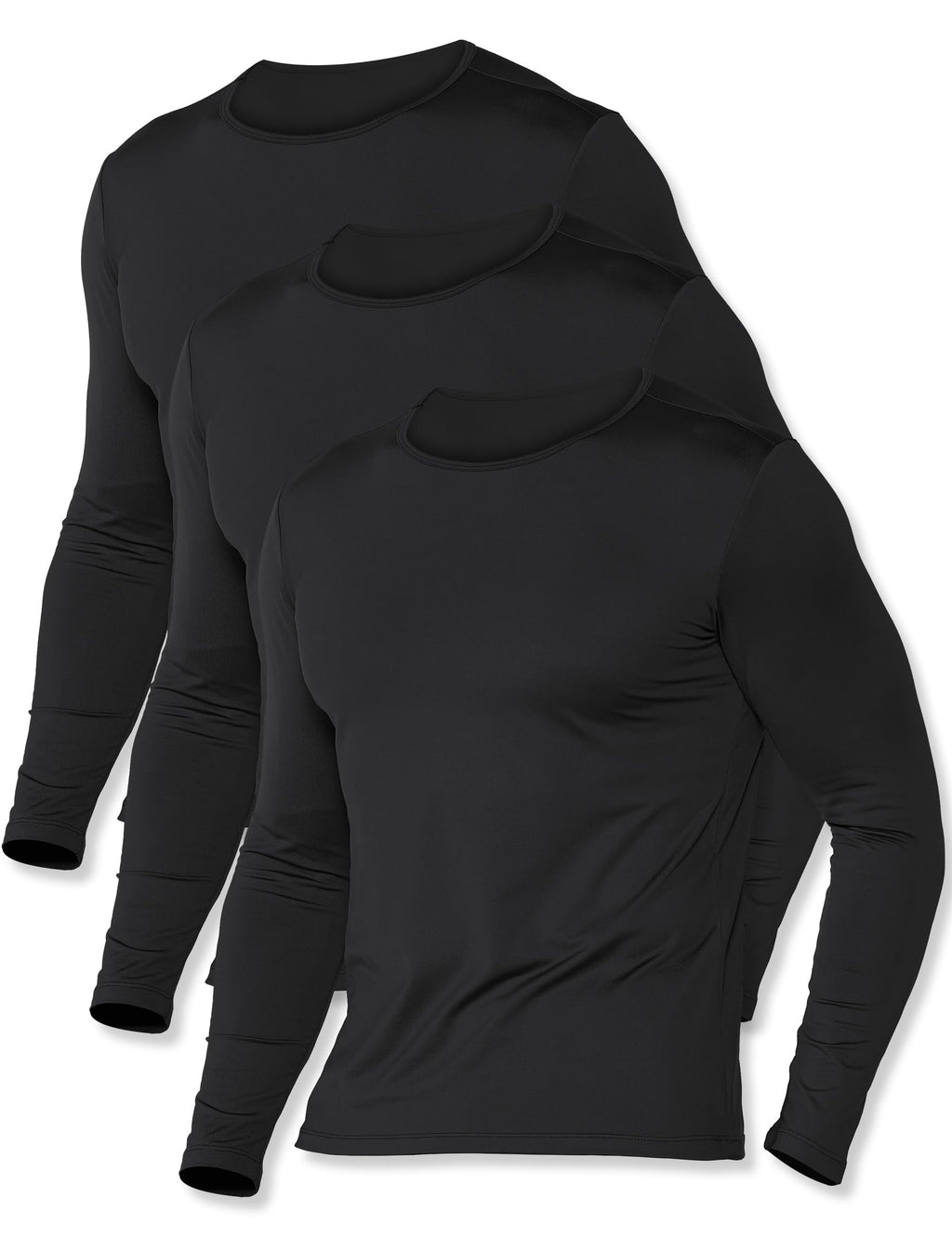 ZUTY 4 or 3 Pack Thermal Underwear for Men Long Sleeve Thermal Shirts Fleece Lined Soft Warm Base Layer Tops