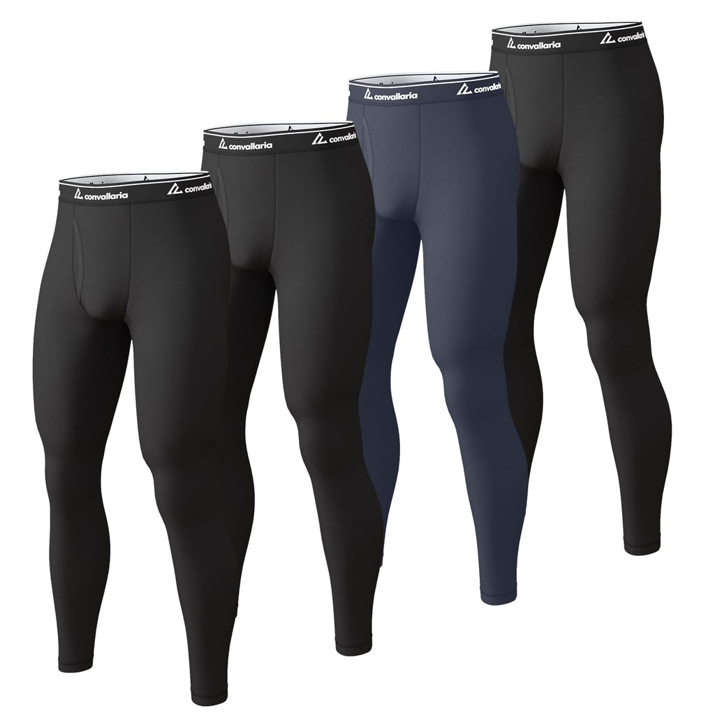 4 or 2 Pack Men's Thermal Pants Fleece Lined Long Johns Bottom Base Layer