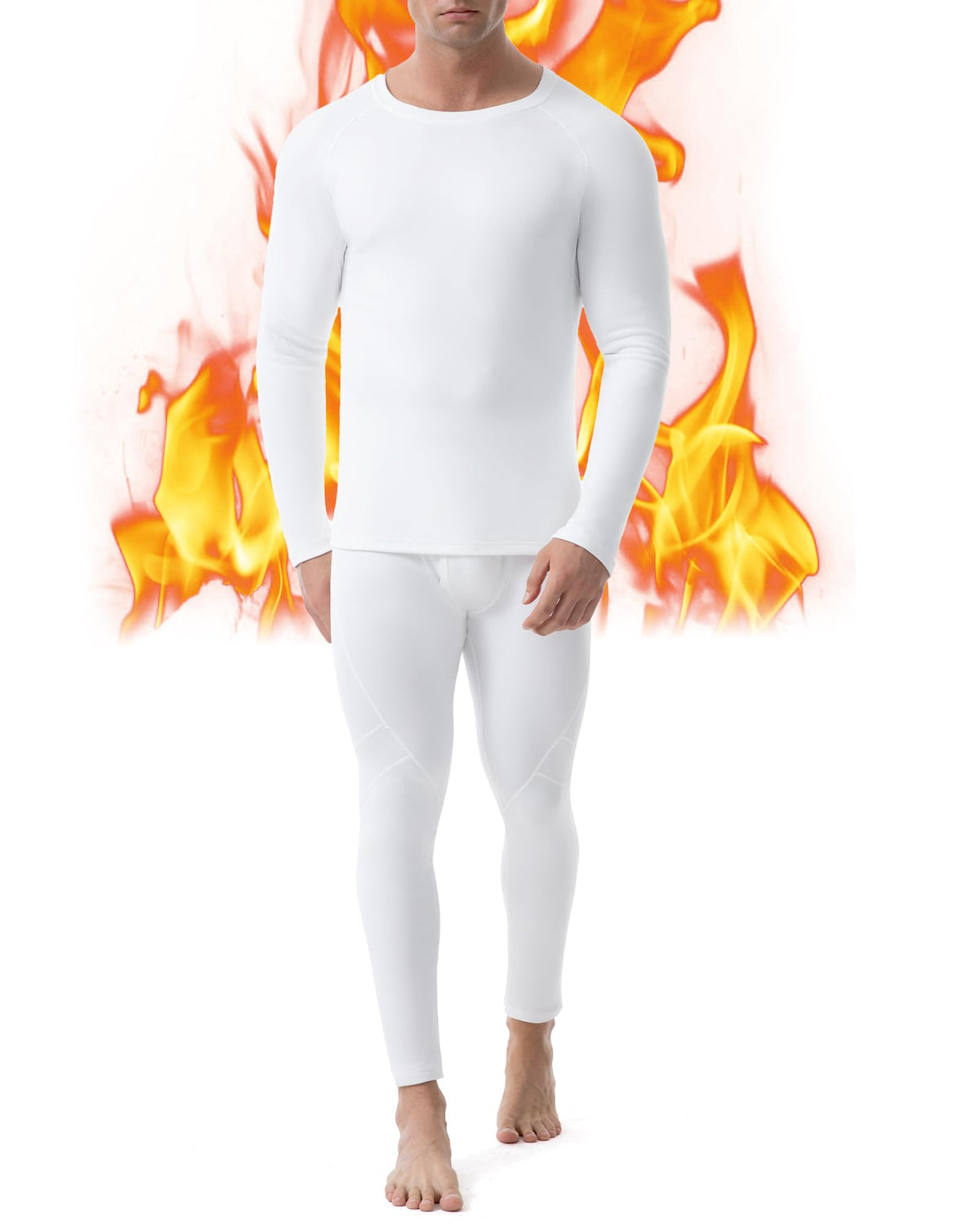 Runhit Mens Thermal Underwear Set：Fleece Lined Long Johns for Men Thermal Shirts and Pants Base Layer Cold Weather Thermals