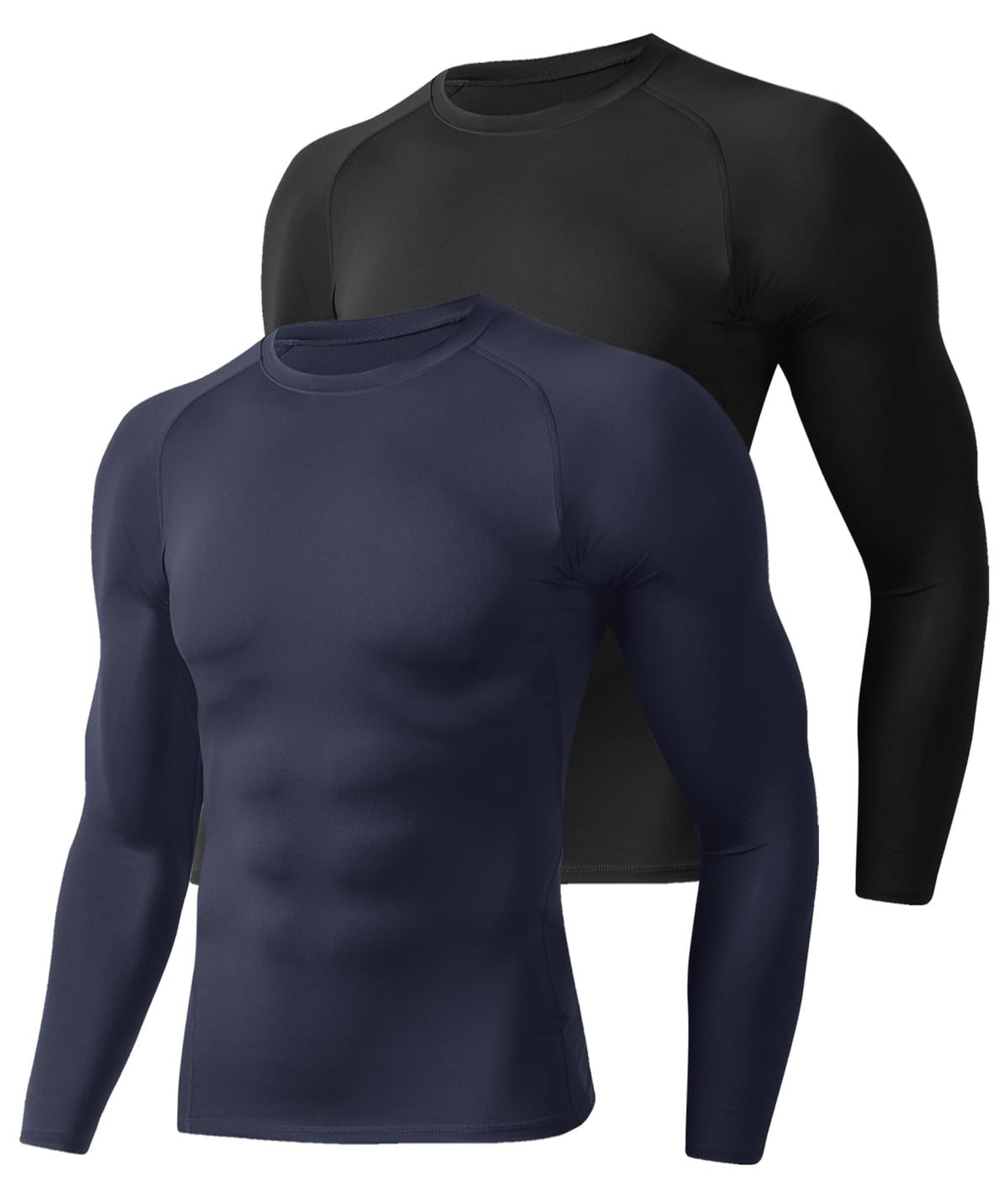 Compression Shirts for Men - Long Sleeve Black Workout Base Layer Athletic Gym Tops Quick Dry Running Undershirts