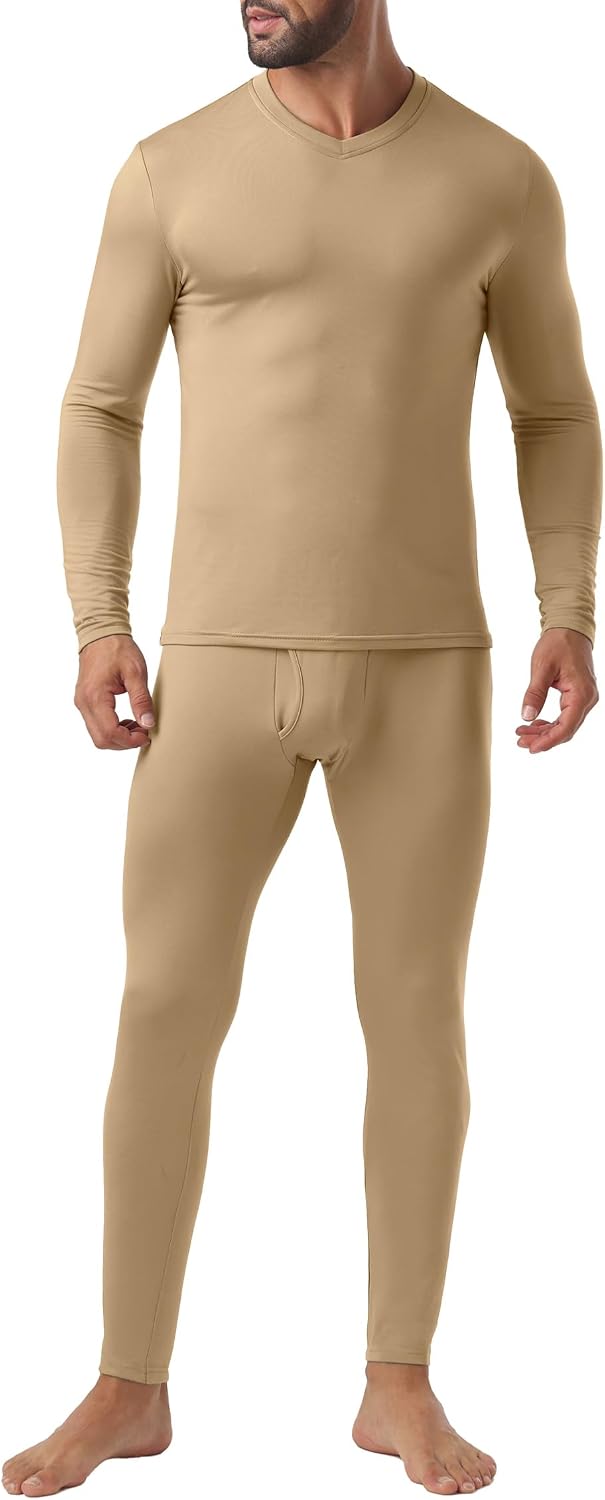 Askdeer Thermal Underwear for Men Long Johns Thermal Fleece Lined Long Underwear Base Layer Set