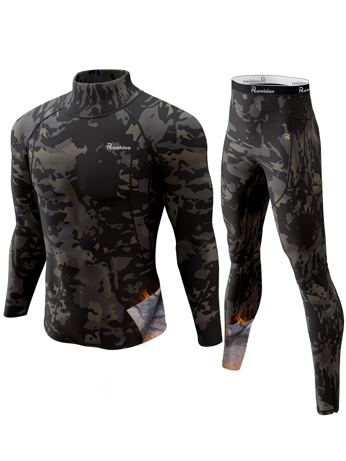 romision Thermal Underwear for Men Long Johns Set Hunting Gear Base Layer