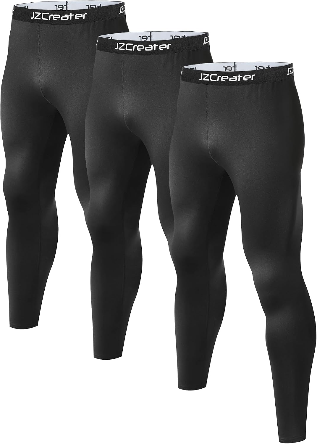 1 or 3 Pack Mens Long Johns Thermal Pants, Fleece Lined Base Layer Bottoms